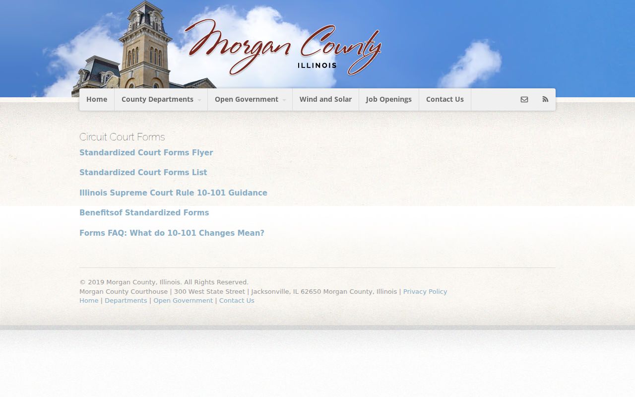 Morgan County Circuit Clerk court forms page