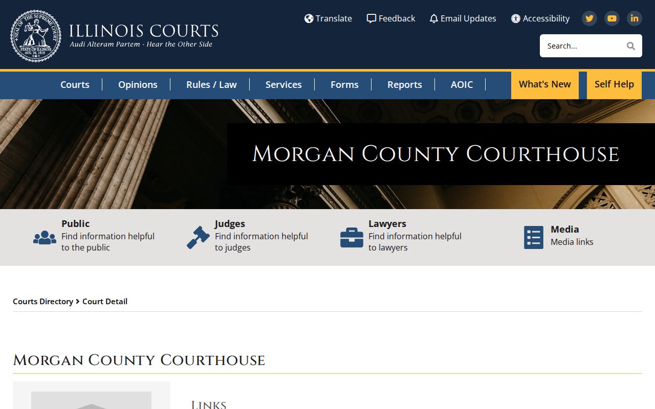 Morgan County criminal history courthouse access directory