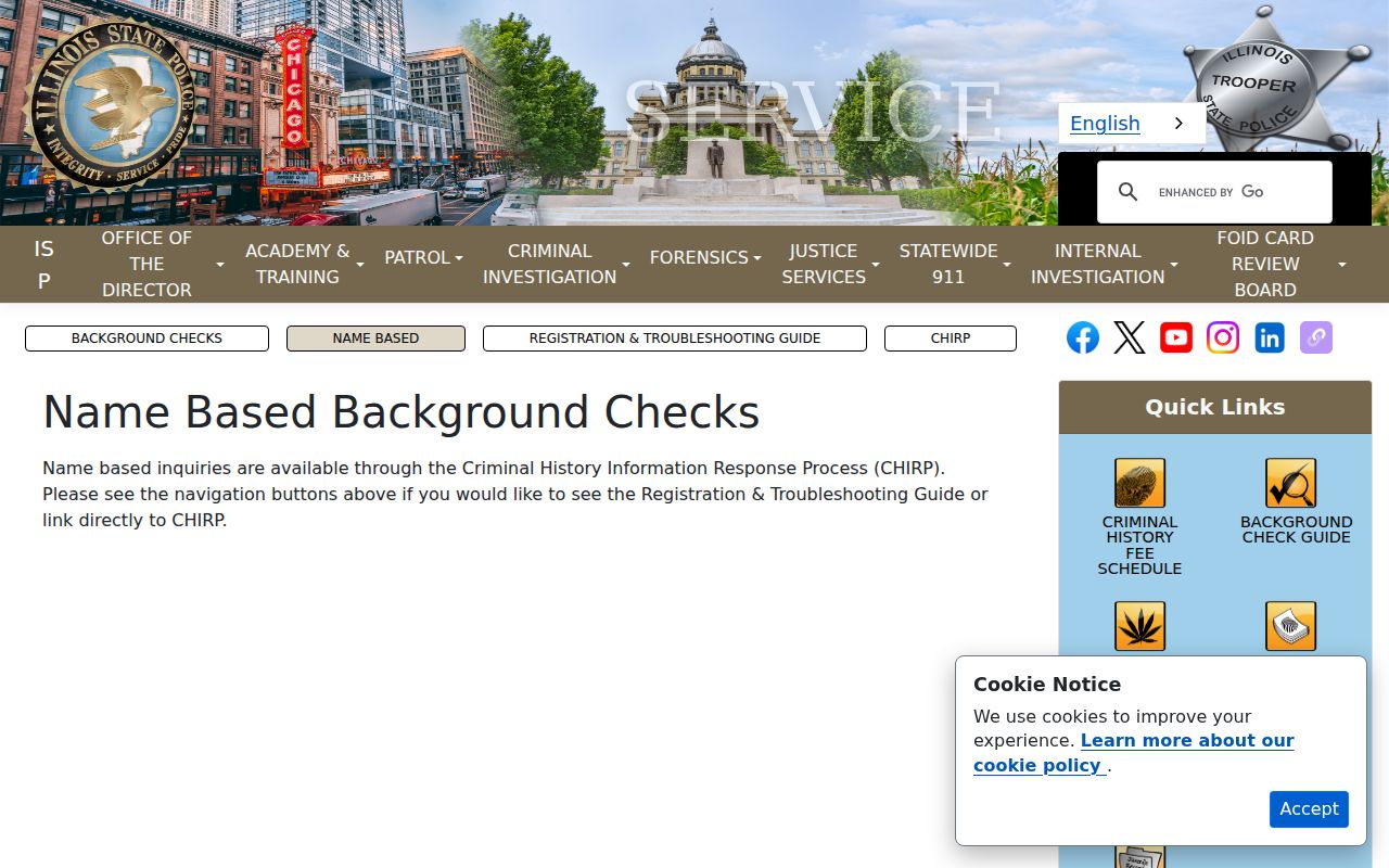 Morgan County criminal history Illinois name-based check page