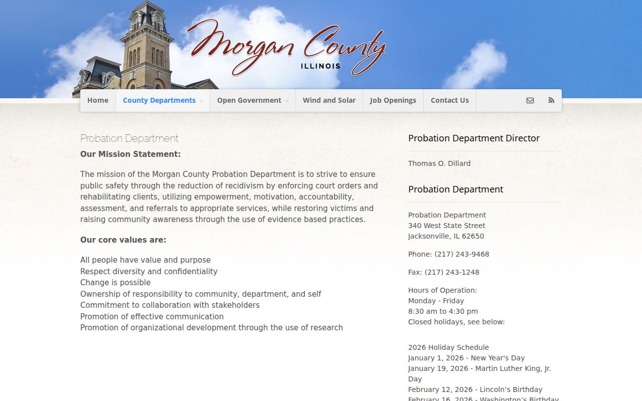 Morgan County criminal history probation department page