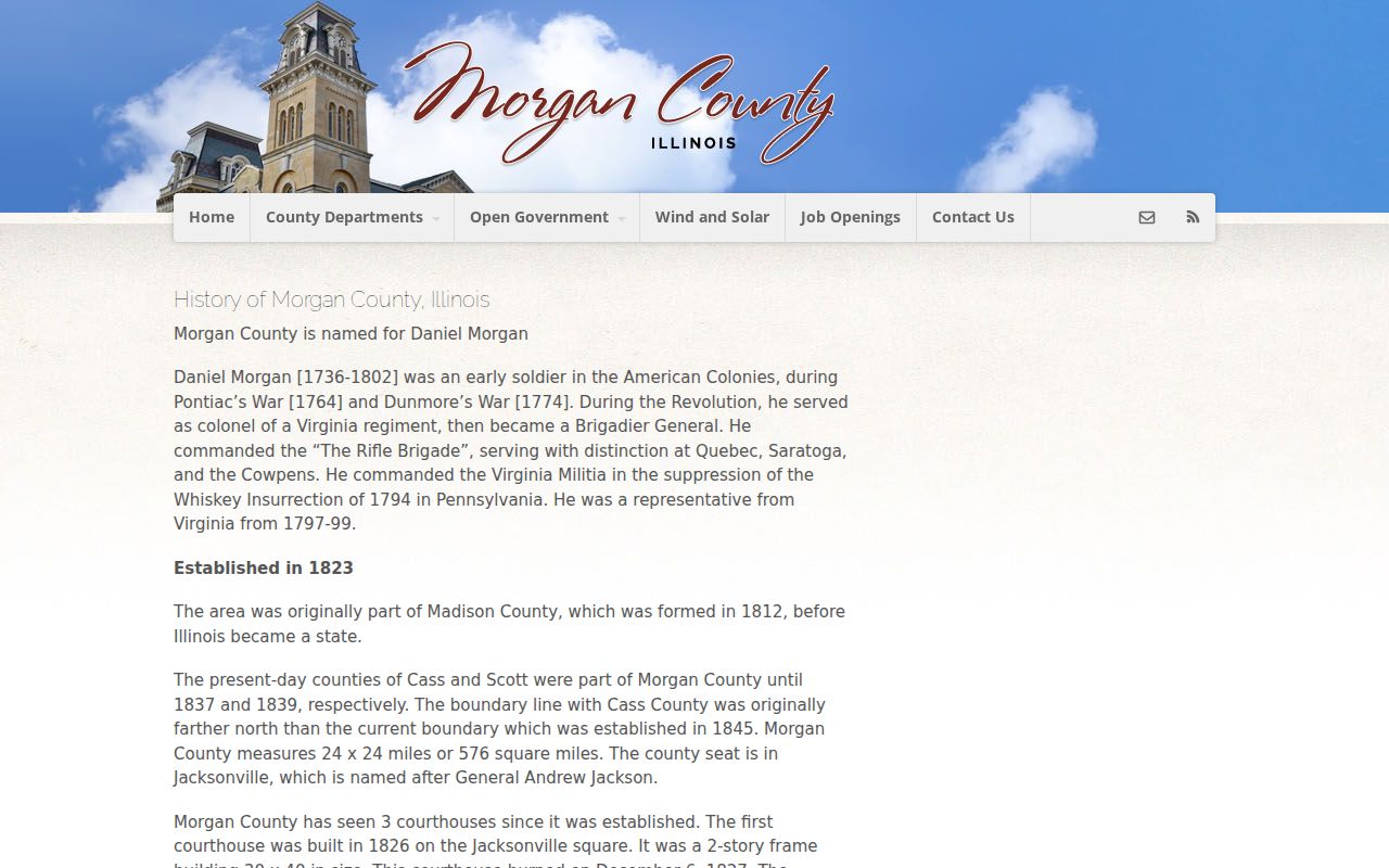 Morgan County criminal history courthouse history page