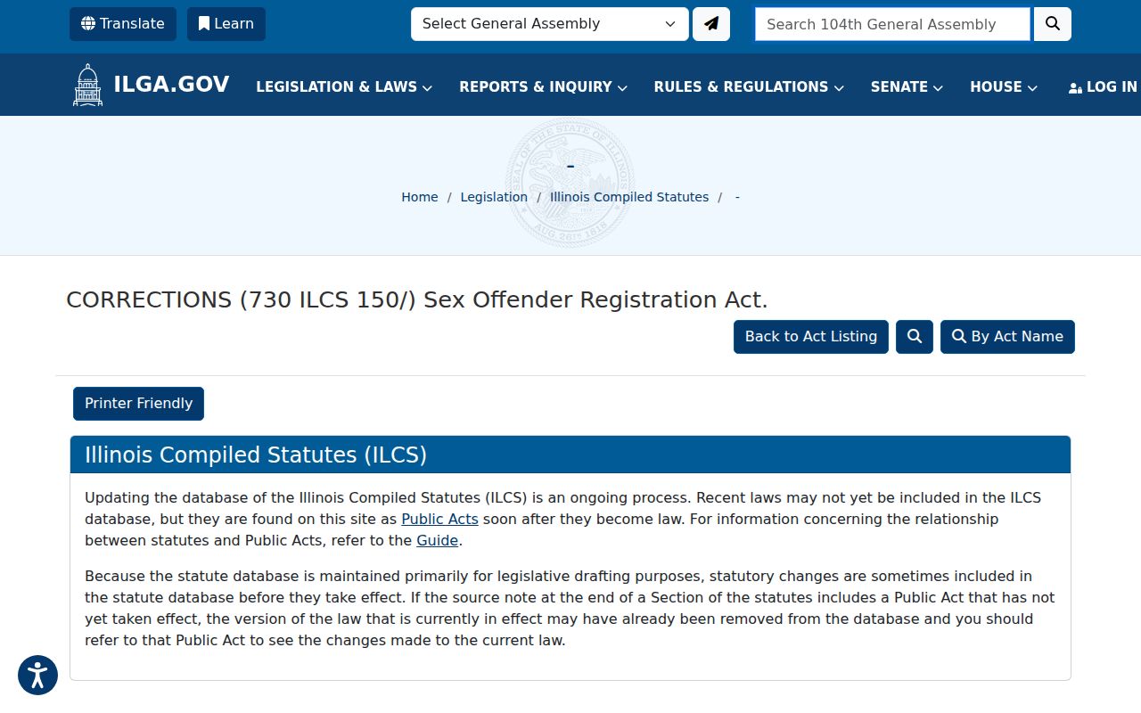 Illinois Sex Offender Registration Act